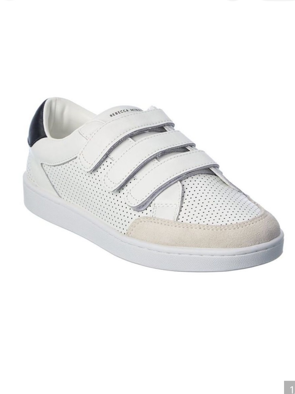 Rebecca Minkoff Leather White Velcro Straps Sneakers Size: 8